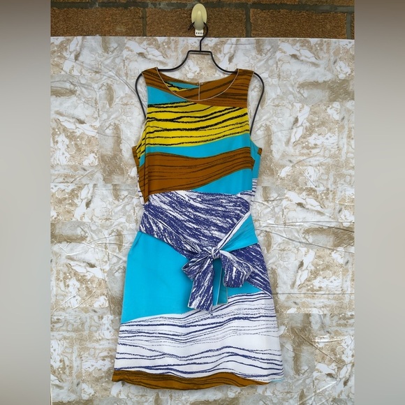 M MISSONI ABSTRACT SILK DRESS SIZE 6 - Picture 1 of 13